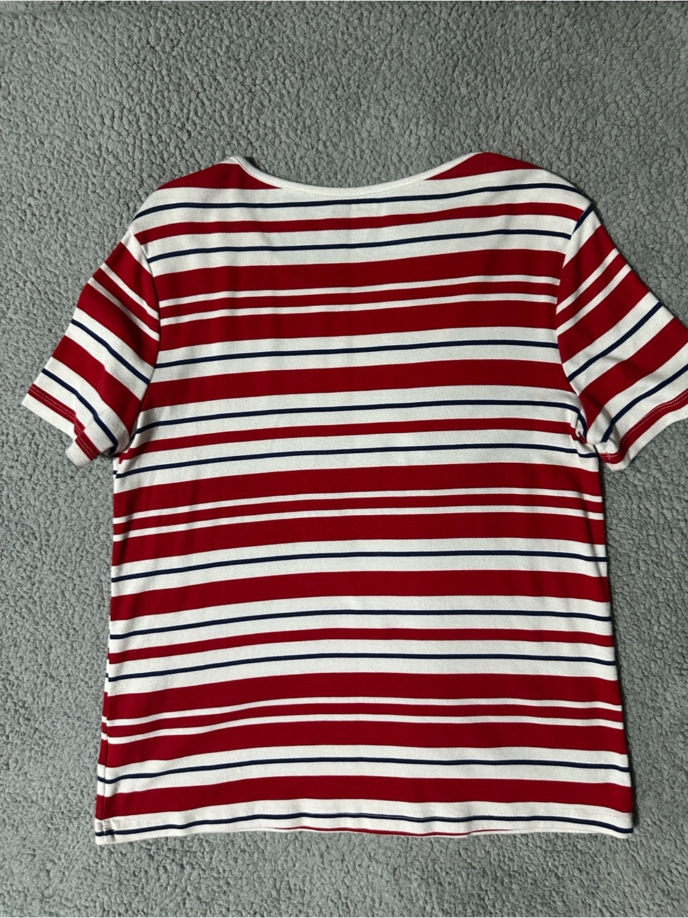 White Stag Striped Short Sleeve Tee in Red & White Size Medium